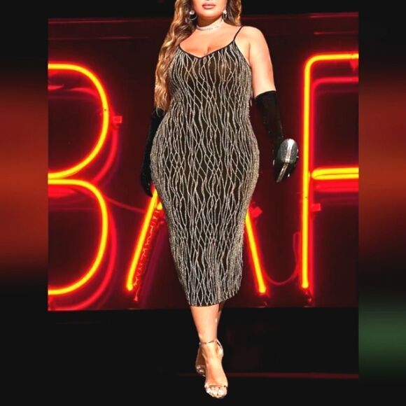 Plus Size Full Line Pattern Cami Dress sz 3x - Picture 4 of 7